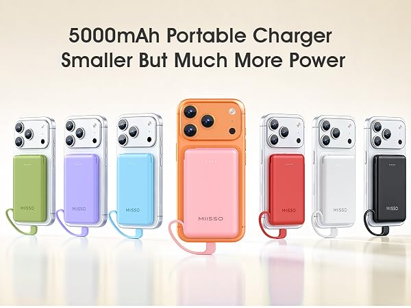 5000mah Ultra Slim Power Bank Pocket Size Mini Portable Charger Travel Essential Phone Charger