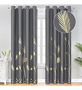 Estelar Textiler Blackout Curtains &amp; Drapes 84 Inches Length 2 Panels Set for Living Room with Go...