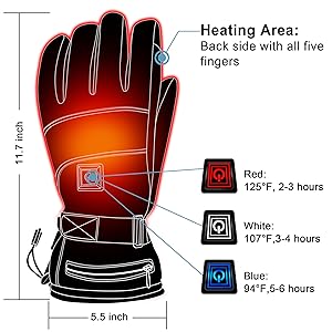 electric rechargeable battery heated gloves cold weather warm winter thermal heating hand warmer