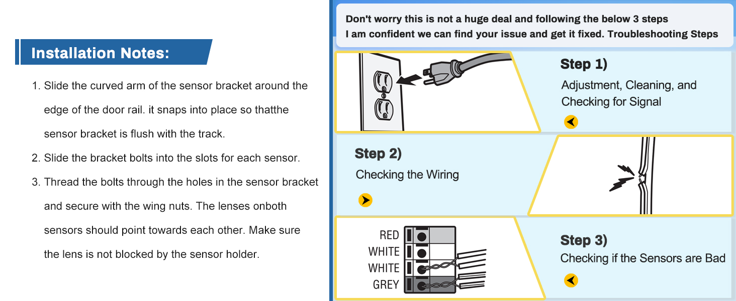garage door sensor bracket Replacement
