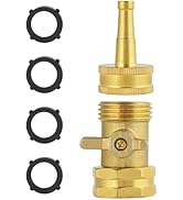 AuySier High Pressure Hose Nozzle with Hose Shutoff Valve, Brass Heavy Duty Spray Nozzles for Gar...