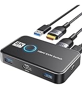 KVM Switch 1 Monitors 2 Computers Viagkiki USB Switch for 2 Computers Share Keyboard Mouse Printe...