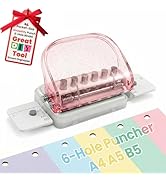 Spiral Binding Machine, Portable 6-Hole Mini Hole Punch,Comb Binder for Letter Size, A4,A5,B5,DIY...