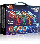 VATOS Laser Tag 360° Sensors Set of 4 Players, 2.4GHz Rechargeable Infrared Real-time Data Displa...