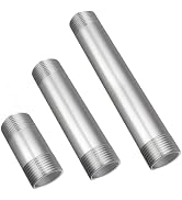 Dexspoeny 3Pcs 304 Stainless Steel Nipple Pipe Fittings 3/4