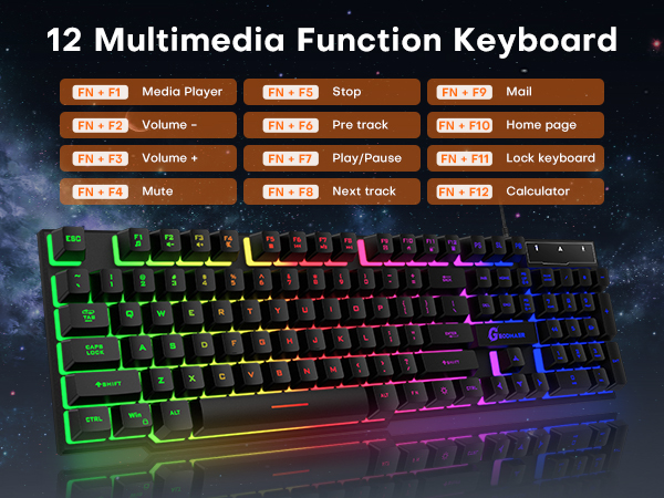 104 wired gaming keyboard