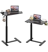 Gamork Gas Spring Adjustable Height Rolling Portable Laptop Desk, Mobile Standing Desk on Wheels,...