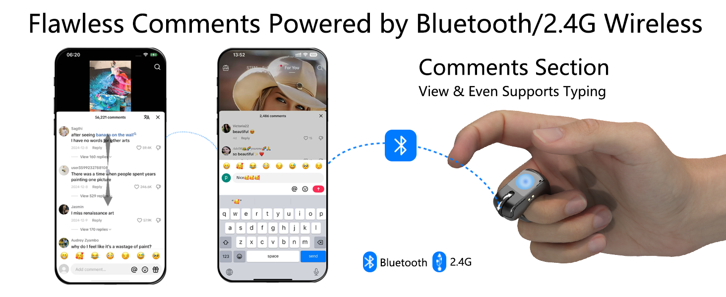 Flaw Comment Powered by Bluetooth/2.4G Wireless