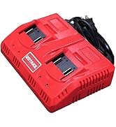 ROTAKE 20V 4.0A Dual Port Rapid Charger, 2-Bay Fast Charging Station for ROTAKE 20B5 20B8 and 40V...