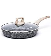 CAROTE Non Stick Frying Pan Skillet, Nonstick Granite Fry Pan with Glass Lid, Egg Pan Omelet Pans...