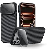 Nillkin for iPhone 17 Pro Max Magnetic Case,Carbon Fiber,Kickstand & Camera Cover [Compatible wit...