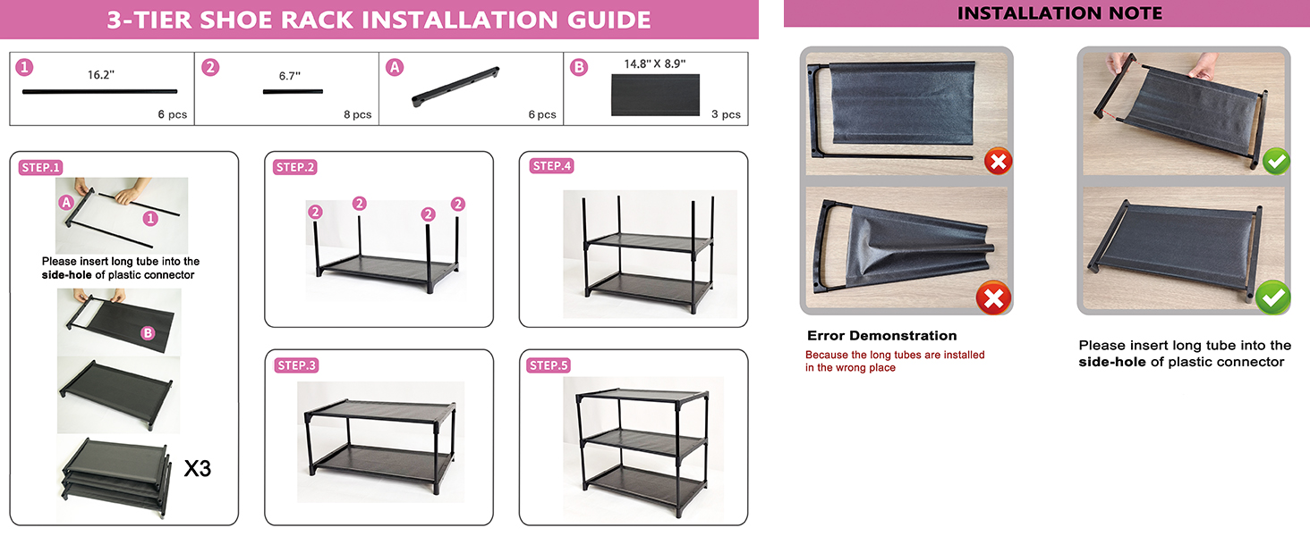 3 tier shoe rack