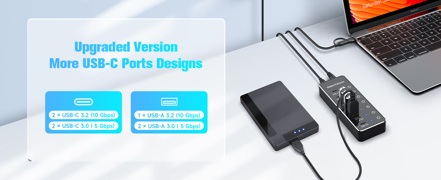 usb hub with usb c ports