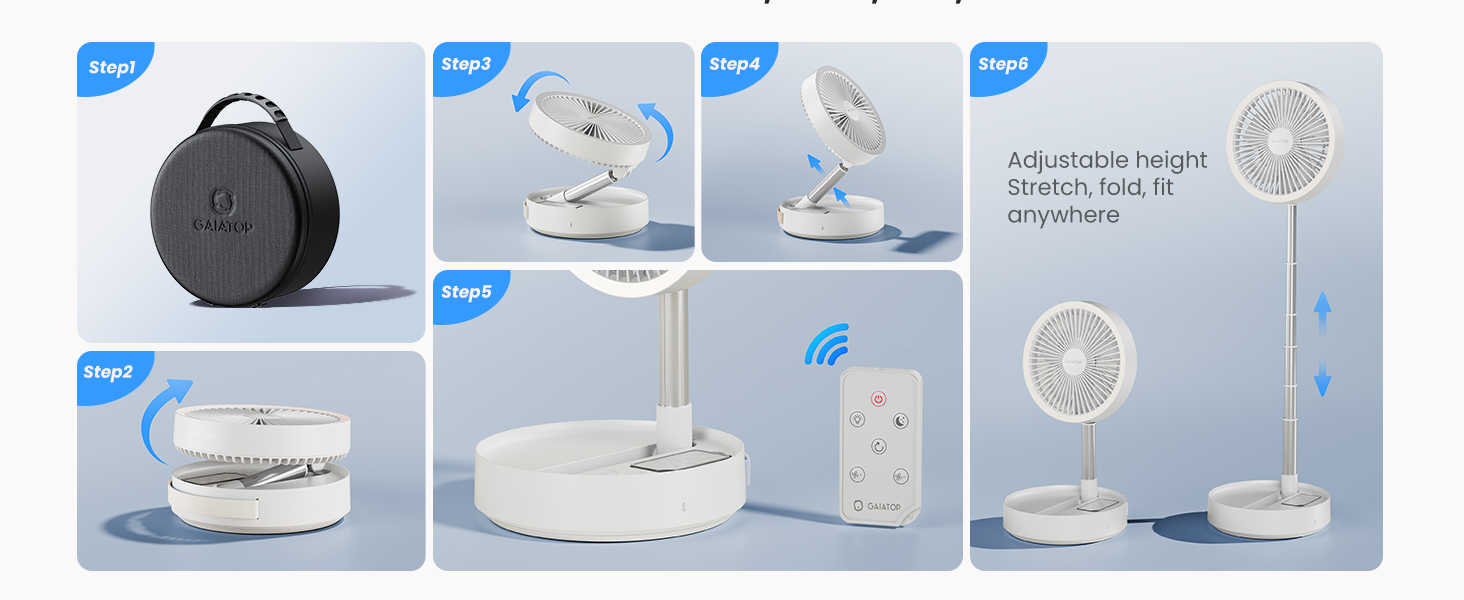 portable pedestal fan fan with remote pedestal fan outdoor fan camp fan quiet fan 74h runtime light