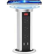 BTU Automatic Pop Up Power Strip, Retractable Hidden Recessed Power with 2 4.2A USB Charger Ports...