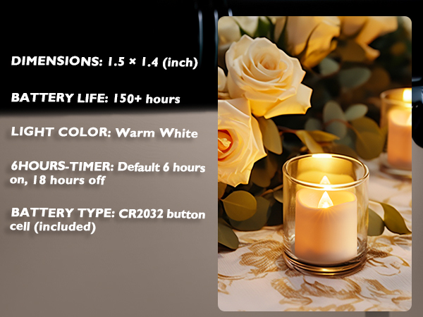 Timer Flameless LED Votive Candles