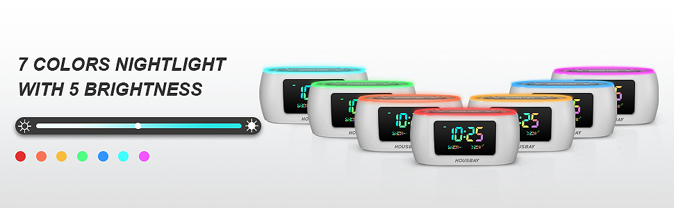 7 colors nightlight with 5 brightness