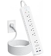 AiJoy Surge Protector Power Strip(1500J), 5Ft Extension Cord with 12 Outlets and 4 USB Ports for ...