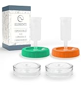 Elementi Fermentation Kit - Set of 2 Glass Fermentation Weights and Mason Jar Fermentation Lids f...