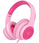 RORSOU K9 Kids Headphones with Microphone, Folding Stereo Bass Headset with 1.5M No-Tangle Cord f...