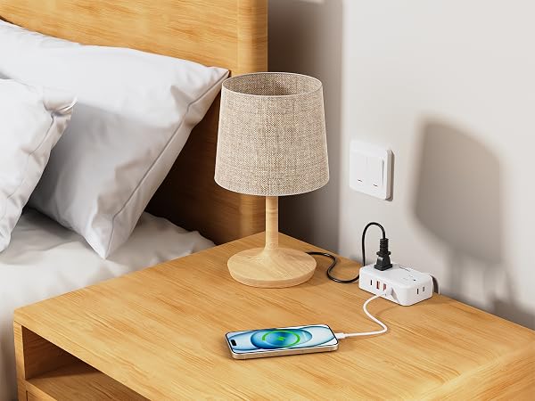 desk with power outlet