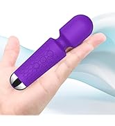 jtffer Personal Mini Massager - Handheld Quiet &amp; Waterproof - 20 Speeds 8 Patterns Vibrating Wand...