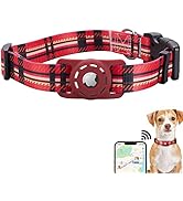 KONITY AirTag Dog Collar, Compatible with Apple AirTag 2021, Polyester Pet Cat Puppy Collar with ...