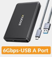 Hard Drive Enclosure, iDsonix 2.5 inch External Hard Drive Enclosure 6Gbps USB 3.1 to SATA III To...