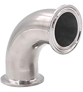 DERNORD 1-1/2" Tube OD Elbow 90 Degree Sanitary Pipe Fitting SS304 Tri Clamp 1.5 Inch