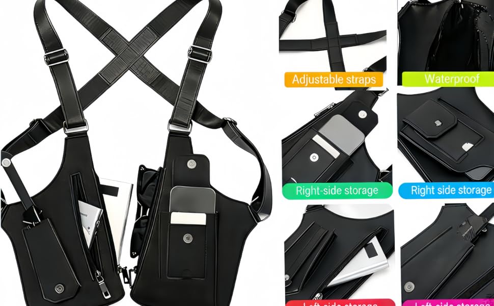 Double Shoulder Strap Multi-pocket Outdoor Anti-Theft Tactical Bag