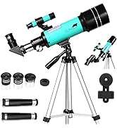 CLAVOLO Telescope 70mm Aperture for Kids &amp; Astronomy Beginners, Travel Telescope with Adjustable ...