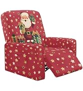 Doojoayie Christmas Santa Cover for Recliner Chair Xmas Red Decorative Chair Covers Christmas Dec...