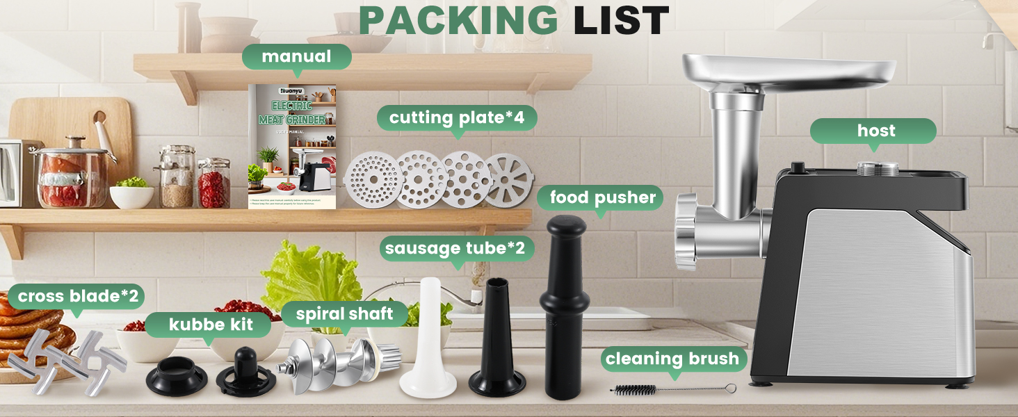 package list of Huanyu electric meat grinder