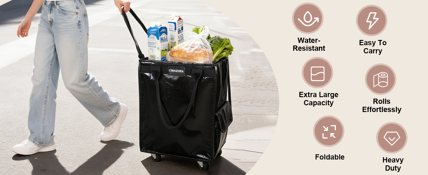 rolling tote bag reusable grocery bag on wheels rolling tote rolling tote bag with wheels