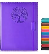 Biuwory Lined Journal Notebook for Women Men,256 Pages A4 Large Hardcover Leather Journals for Wr...