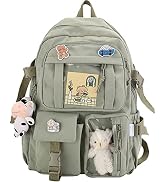 Stylifeo Kawaii Backpack with Cute Bear Plush Kawaii Pin Accessories Large Capacity Aesthetic Sch...