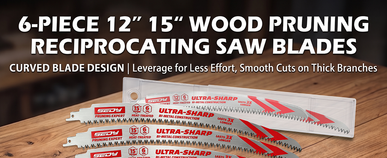 6-Piece Japanese Teeth Reciprocating Saw Blade Set