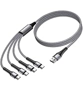 SIQIWO Multi USB C Cable Fast Charging 4FT/2 Pack, 4 in 1 Charger Cord | QC 3.0(3A) USB C Splitte...
