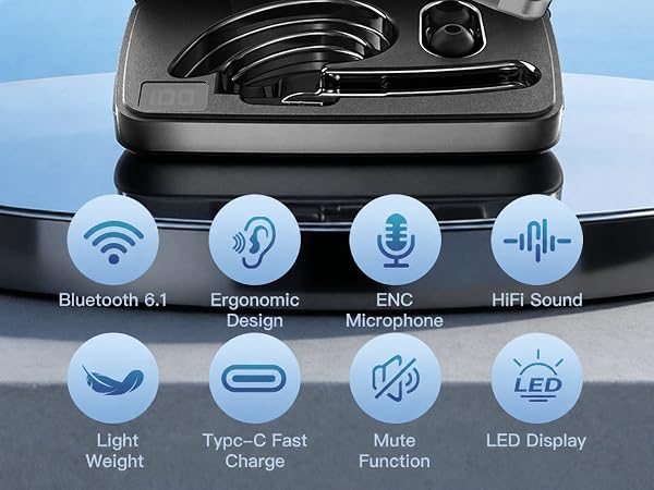 Single ear bluetooth headset