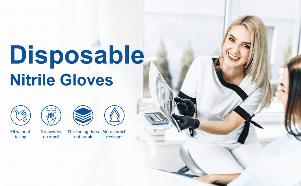 Nitrile Black Disposable Gloves