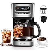 Taylor Swoden Programmable Coffee Makers 12 Cup, Hot and Iced Coffee Maker, 4 Brew Strength, LED ...