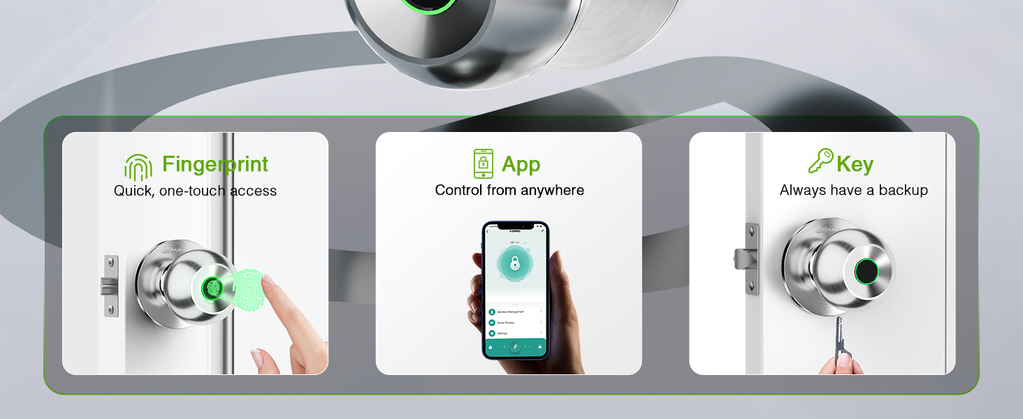 ghome smart door knob fingerprint