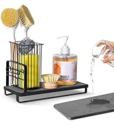 KONE Kitchen Sink Caddy: Sponge Holder for Kitchen Sink Counter with Instant Drying Stone and Hig...