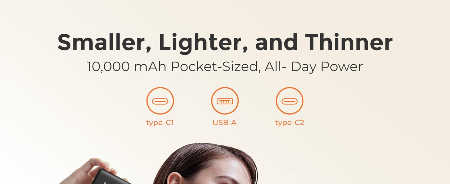 the power bank is small size but with high power in 10000mAh