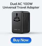 MOMAX Universal Travel Adapter, 100W Fast GaN International Power Adapter, 2 AC+2 USB-C+2 USB-A, ...