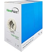 NavePoint Cat6 (CCA), 1000ft, White, Solid Bulk Ethernet Cable, 550MHz, 23AWG 4 Pair, Unshielded ...
