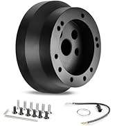 CNSPEED 5 &amp; 6 Hole Steering Wheel Hub Adapter for GMC Chevy Pontiac Cadillac Truck Pickup (Black)