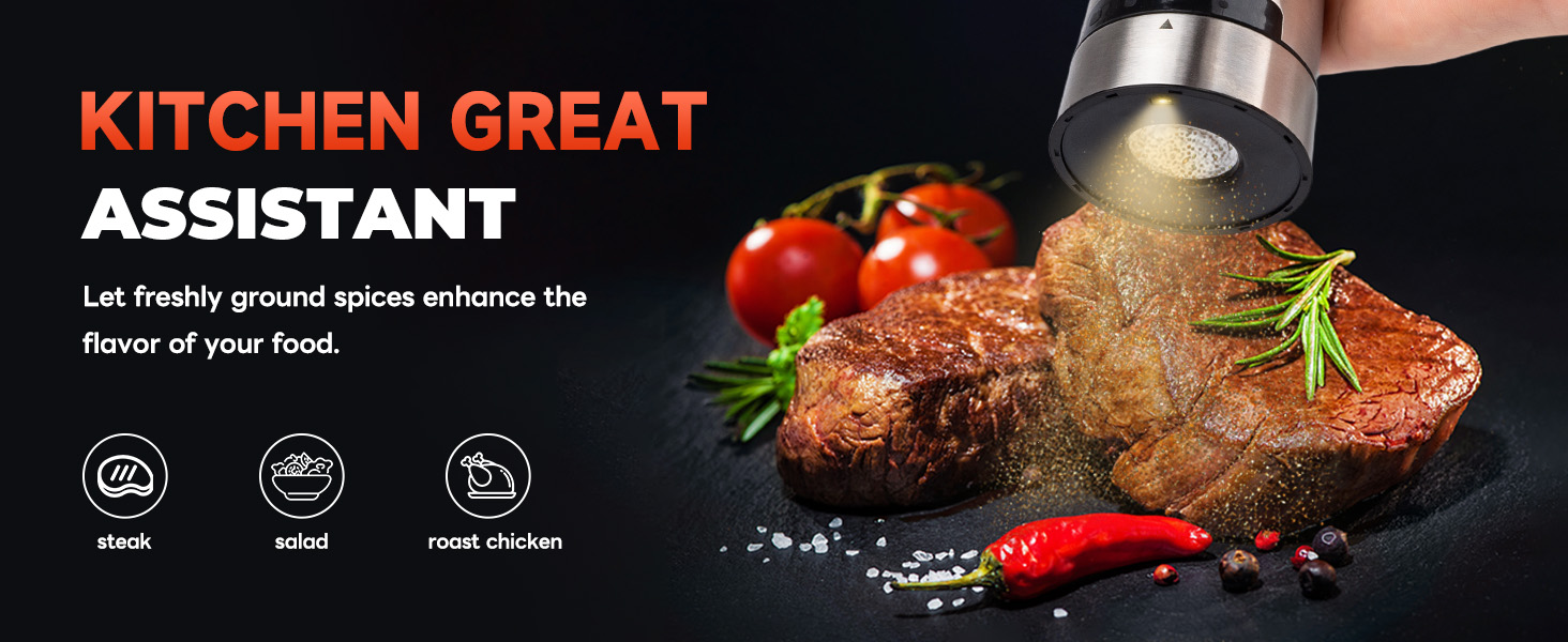 rechargeable salt and pepper grinder set