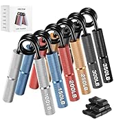 Hozzen Grip Strength Trainer, 6 Pack Grip Strength Trainer Set (50-350LB), No Slip Hand Grip Stre...