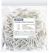 Heat Shrink Butt Connectors, 200 Pcs Clear 26-24 AWG Insulated Waterproof Electrical Heat Shrink ...